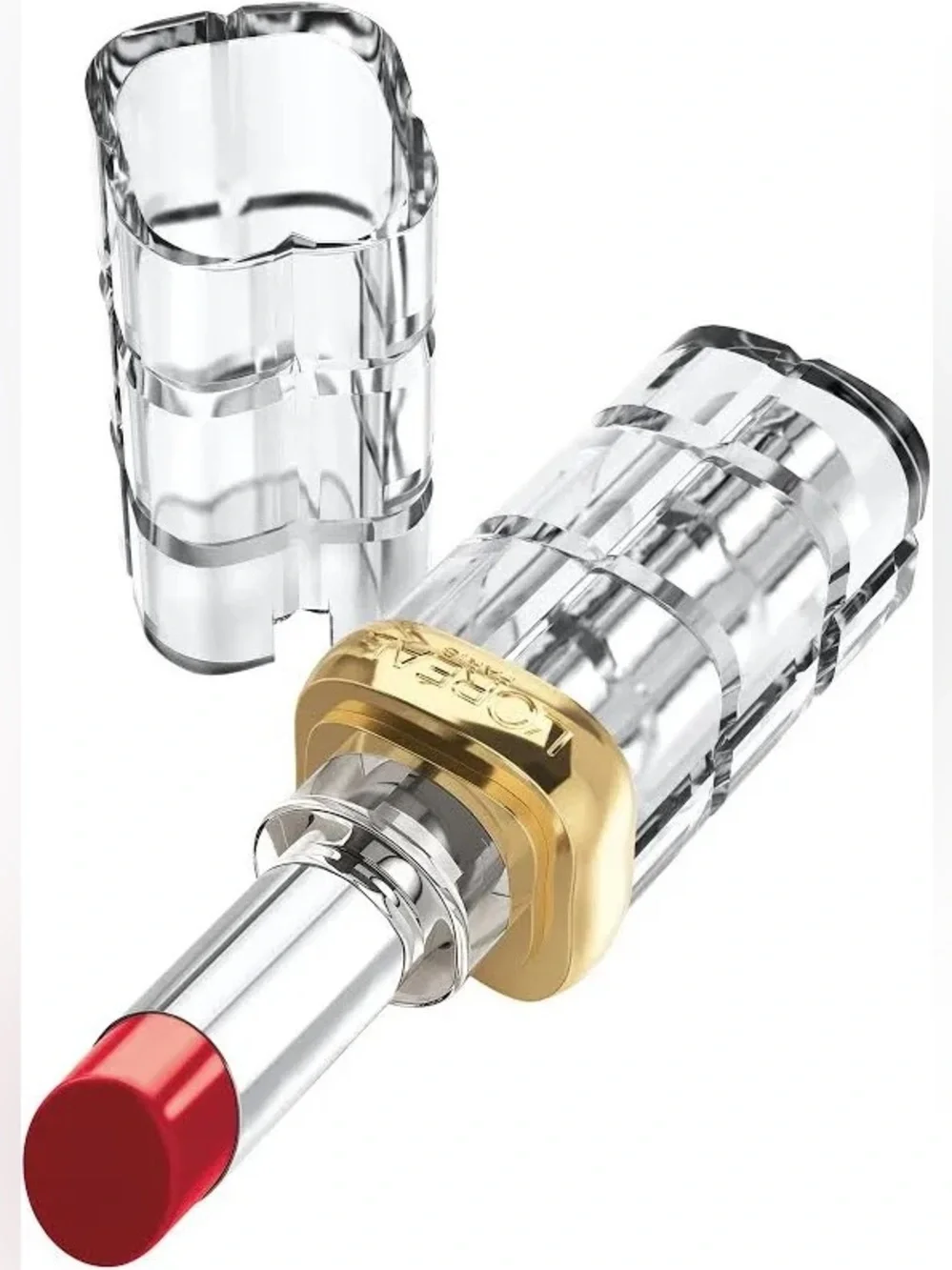 L'Oreal Red Lipstick in Clear Jewel Case